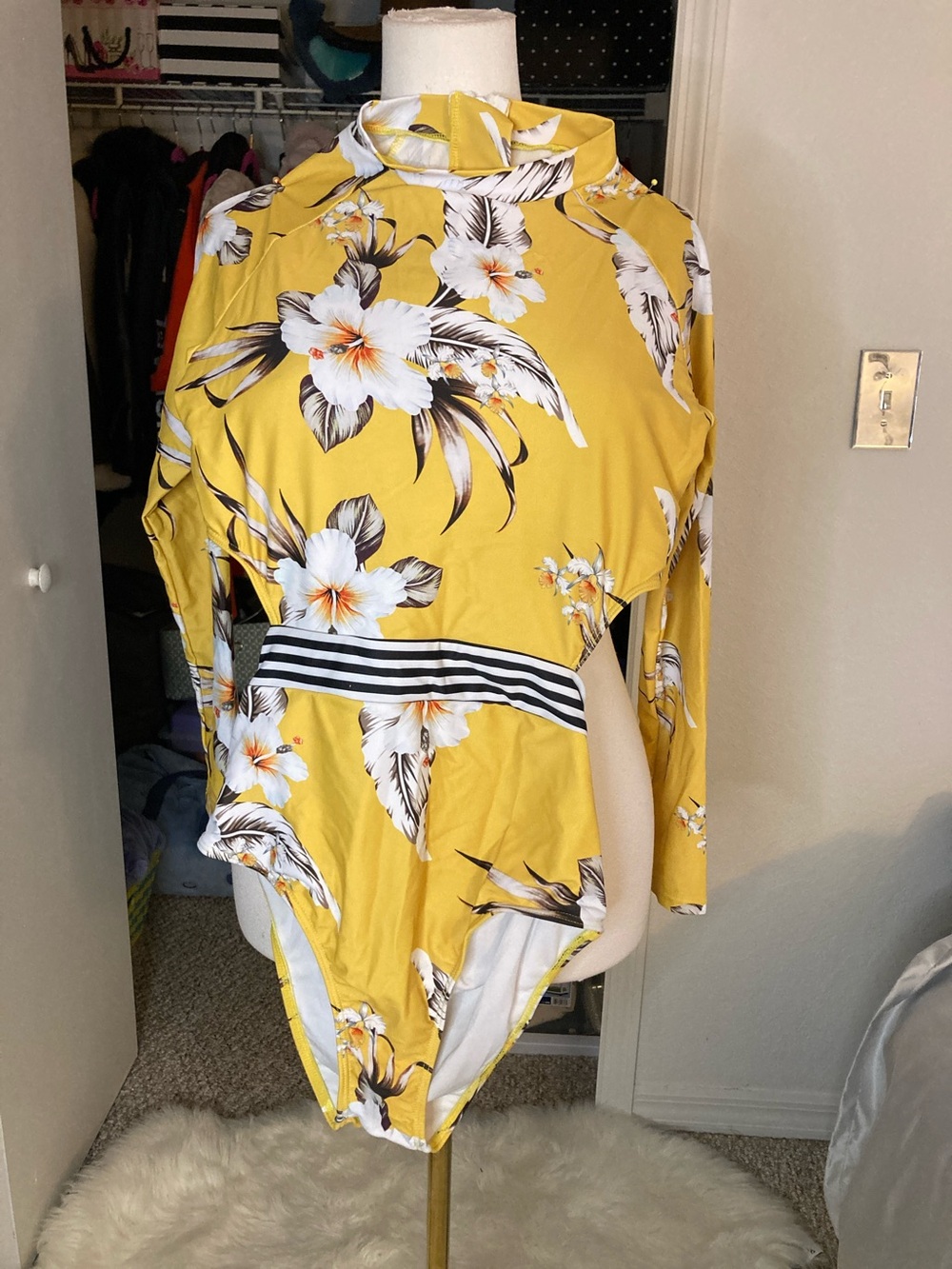 Floral Yellow Women’s swimsuit S